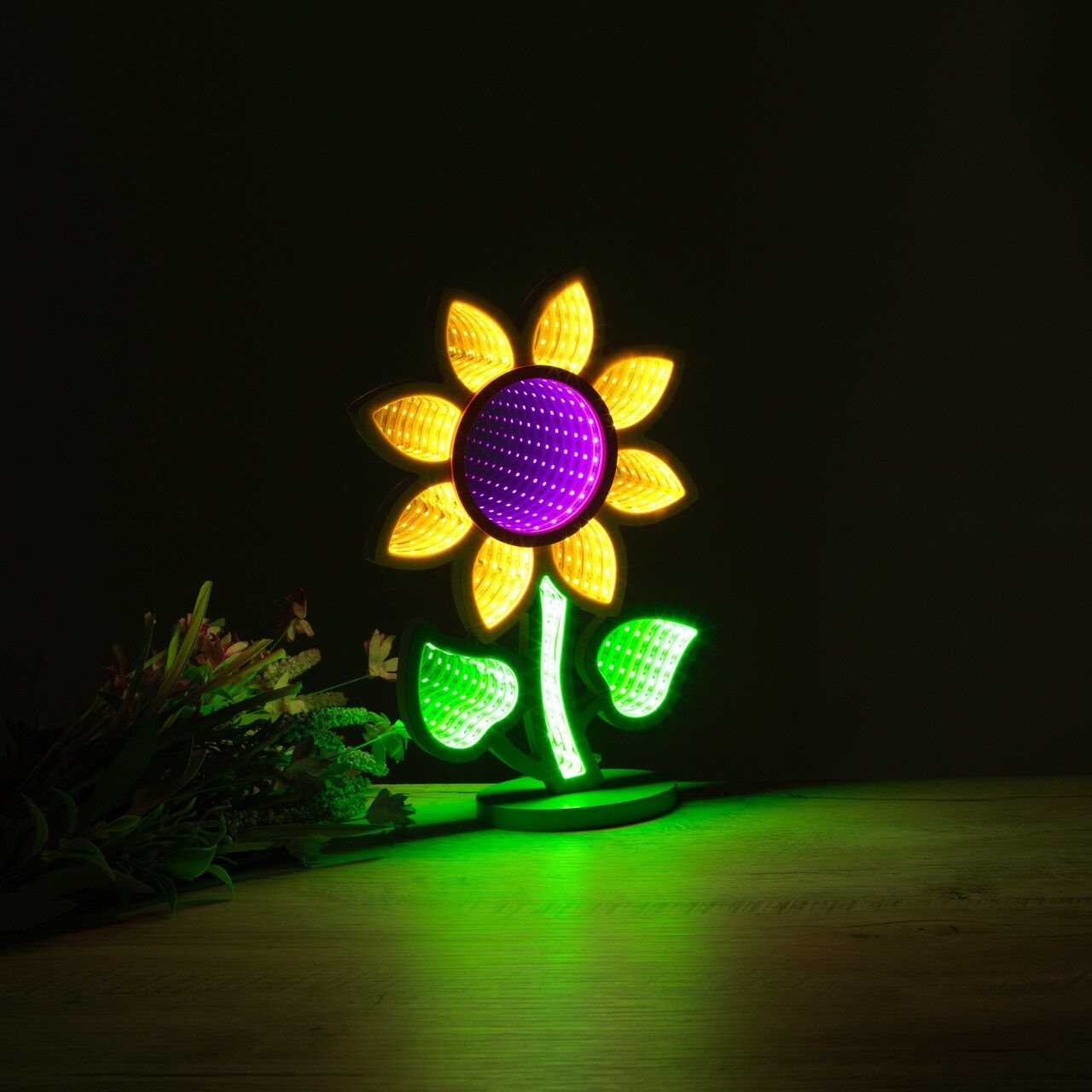 Contemporary Home Living 3D Flower LED Lighted Infinity Mirror - 12"